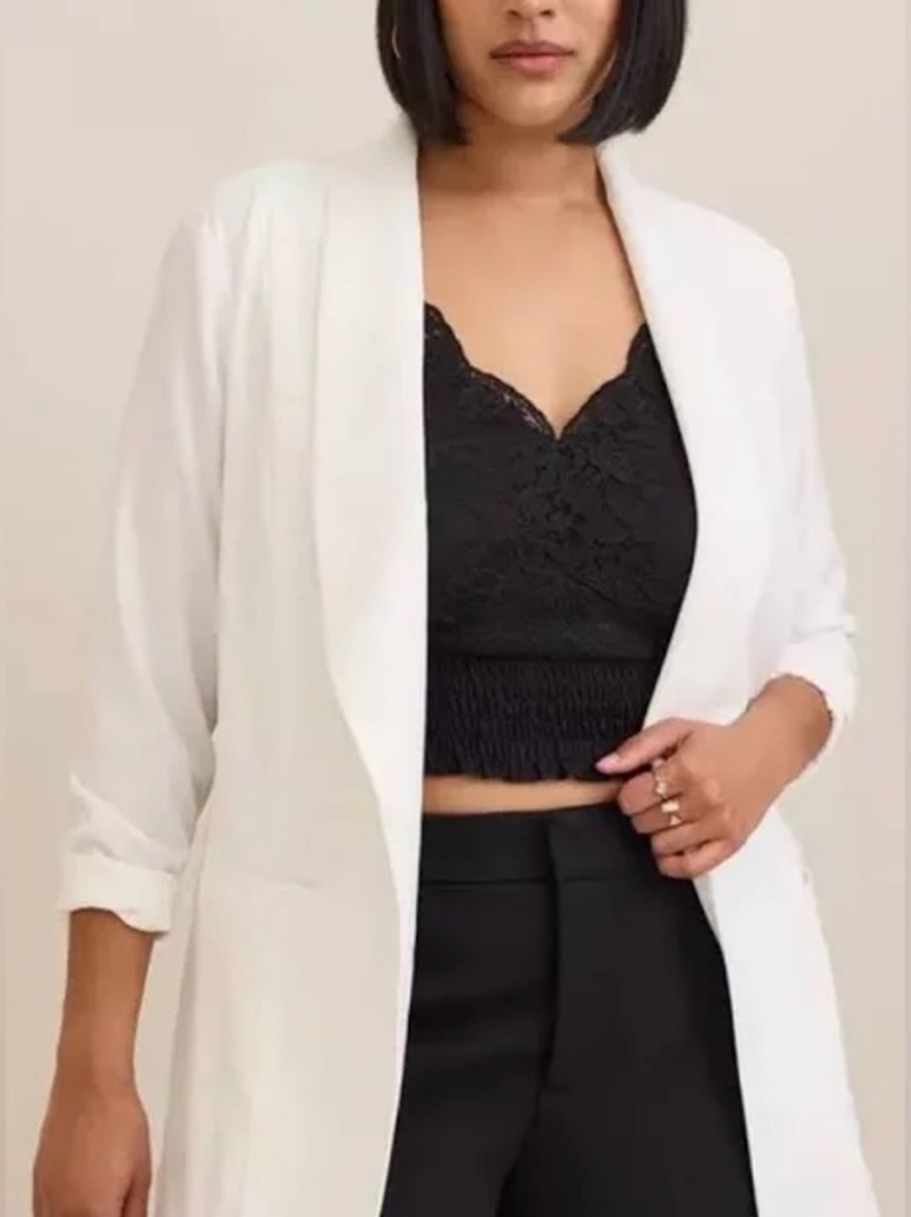 Torrid Ivory Open-Front Blazer Blazer
